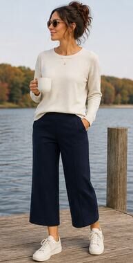 Philosophy Republic Wide-Leg Pintuck Cropped Pants Petite S